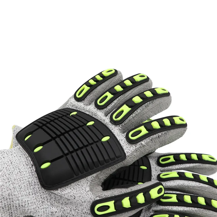 PU Cut Resistant Anti Vibration Shock Proof TPR Mechanic Impact Gloves Anti Cut Gloves