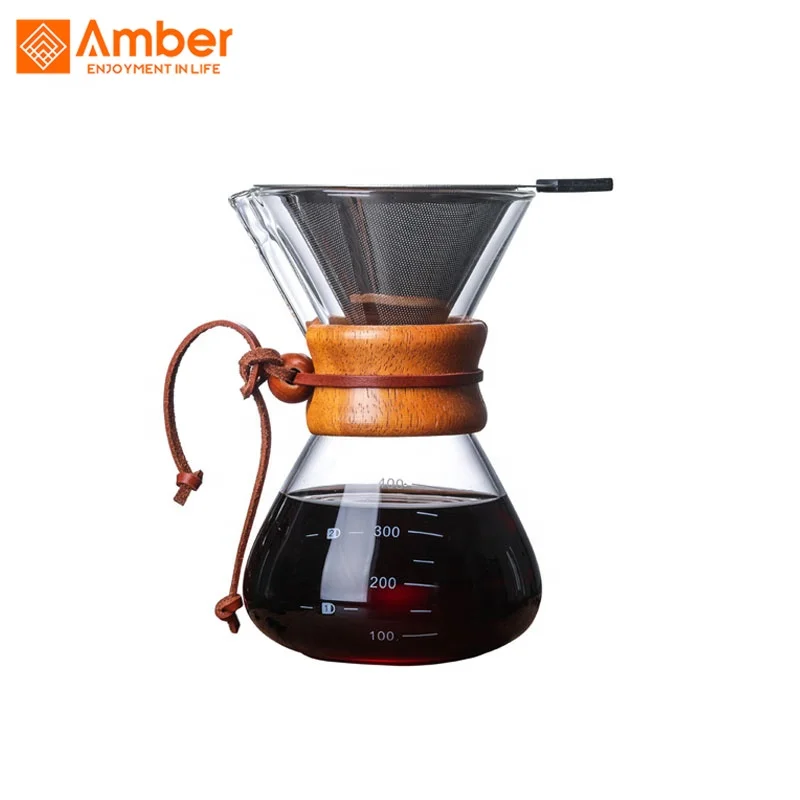 Устойчивый к высоким температурам стеклянный кофейник 400 мл бариста кофеварка для наполнения кофе сервер для наполнения чая перколяторы