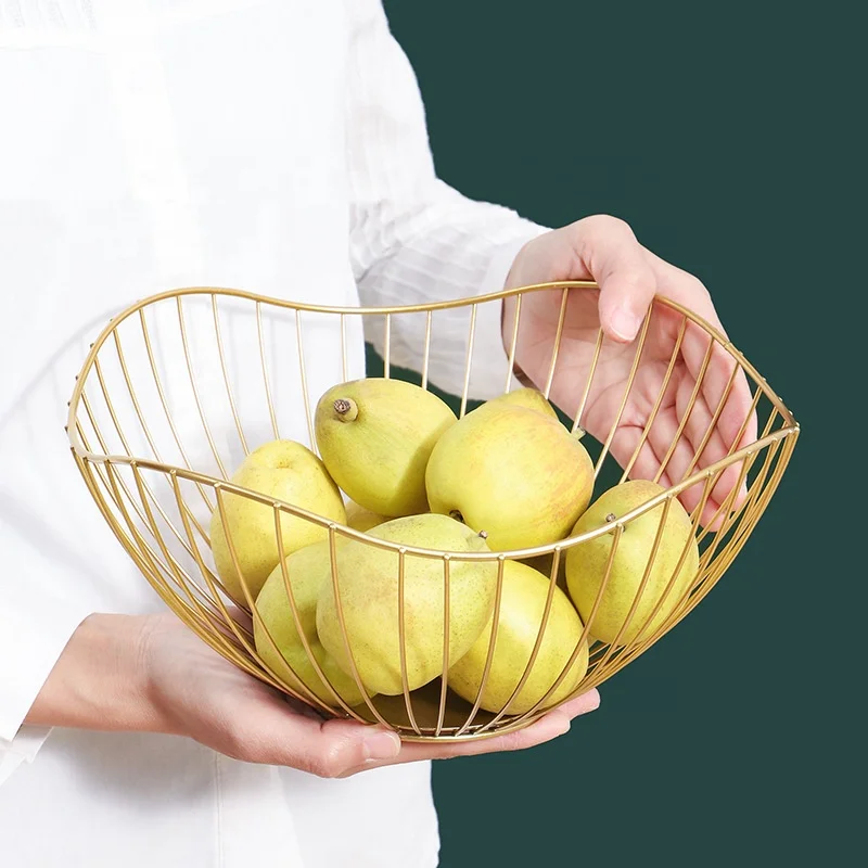 Iron wire fruit basket creative lotus leaf irregular iron fruit basket snack compote