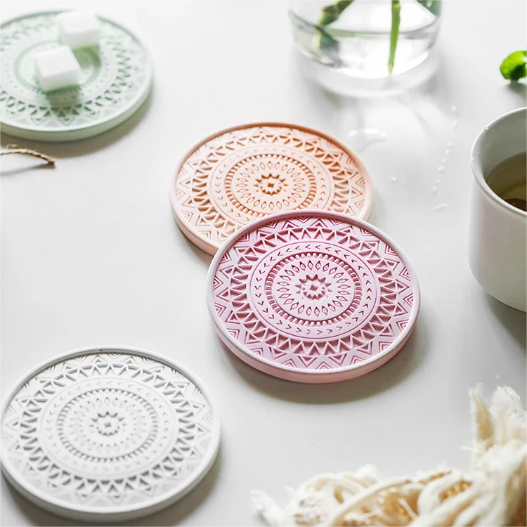 OEM Customized Eco-Friendly Non Slip Water Absorbent Diatom Mud Diatomite Coaster