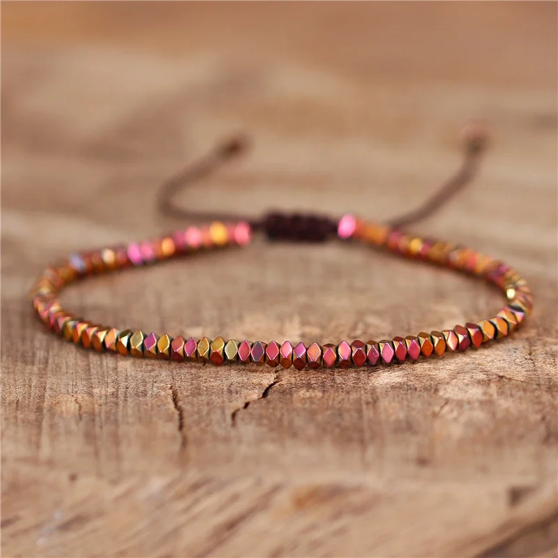 Simple New Fashionable Metal Beads Adjustable Beads Bracelet Minimalist Tibetan Beaded Bohemia Bracelets for Women Wholesale