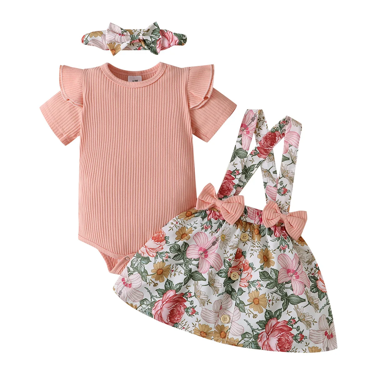 outfit for kids 3 pcs clothing set baby romper headband overall toddler girls dress baby girl clothes
