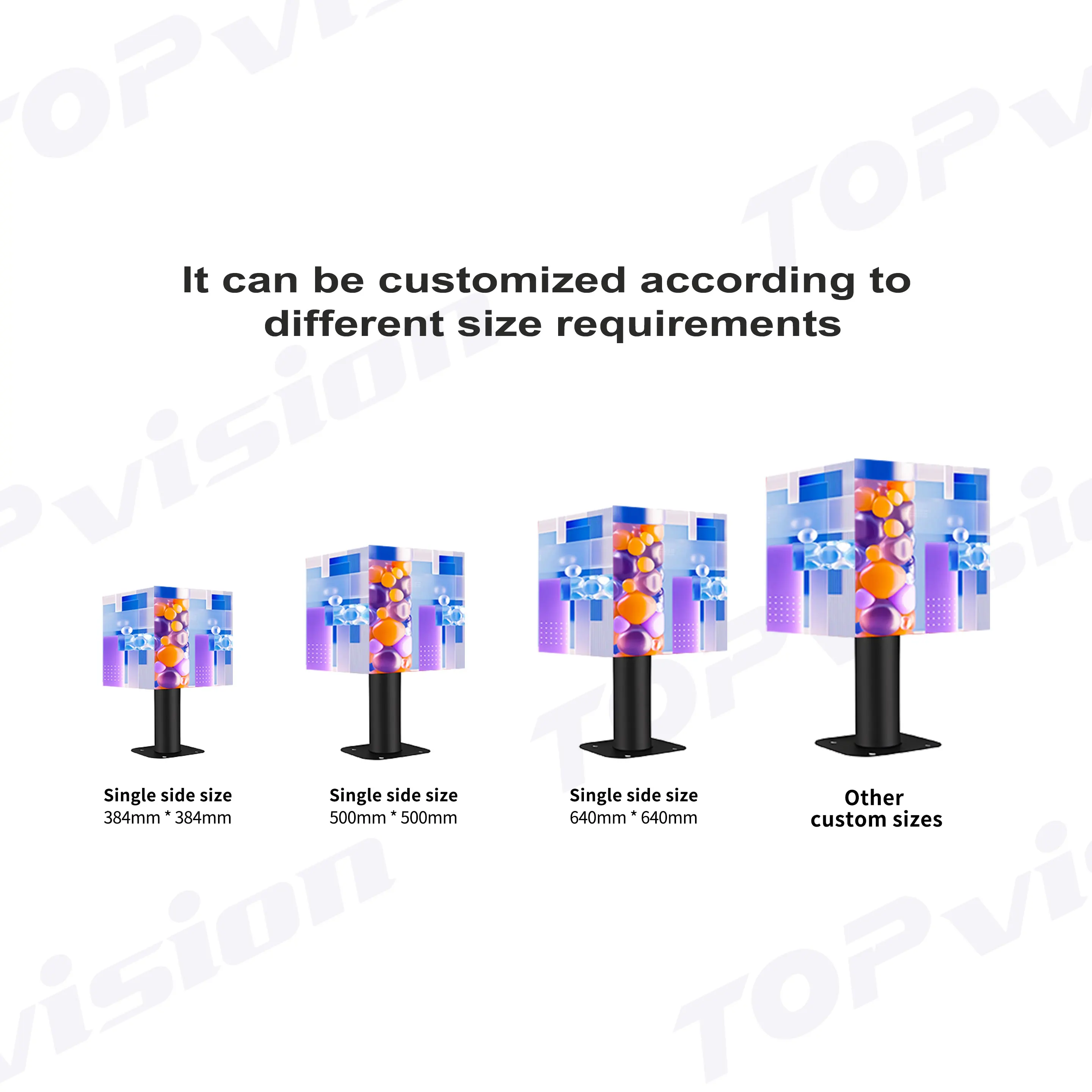 TopVision новый дизайн светодиодный цифровой рекламный экран креативный Открытый водонепроницаемый Вращающийся волшебный куб плакат дисплей