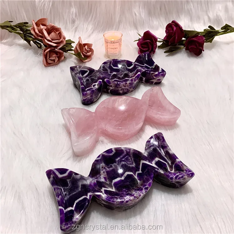 Лидер продаж, натуральный лечебный камень, розовый кварц, селенит, чаша с тройной луной для украшения дома