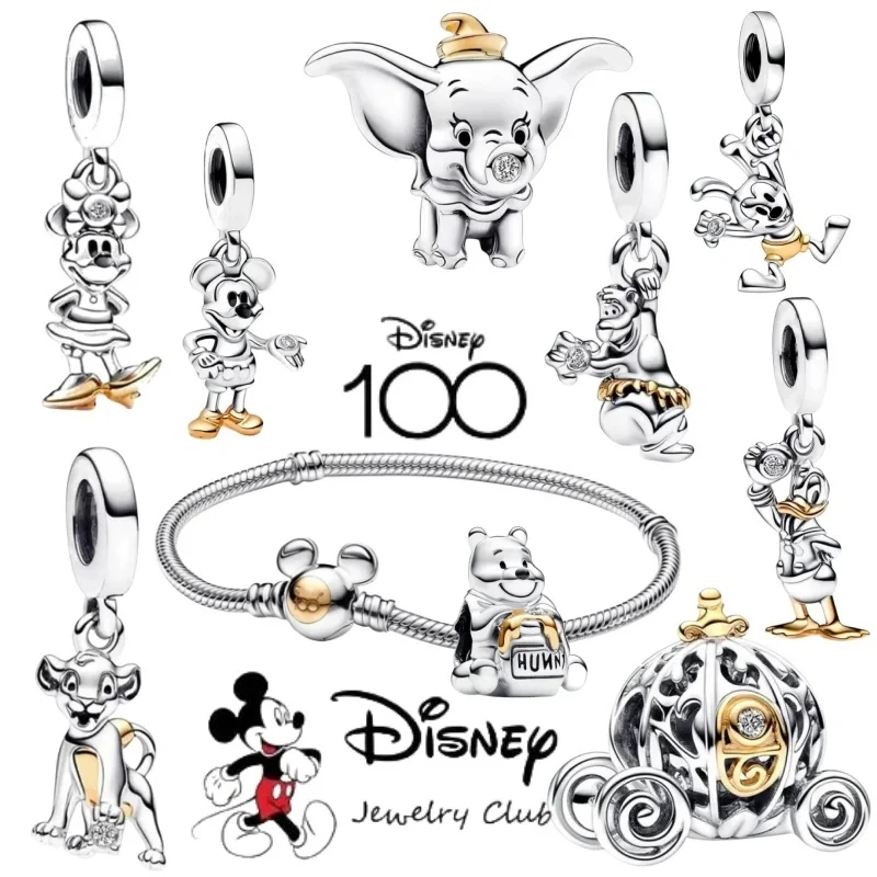 Disneyis 100 925 серебряный шарм толстая бусина подходит для оригинального Ipandora ювелирный подарок Pandolamici браслет женщин «Diy»