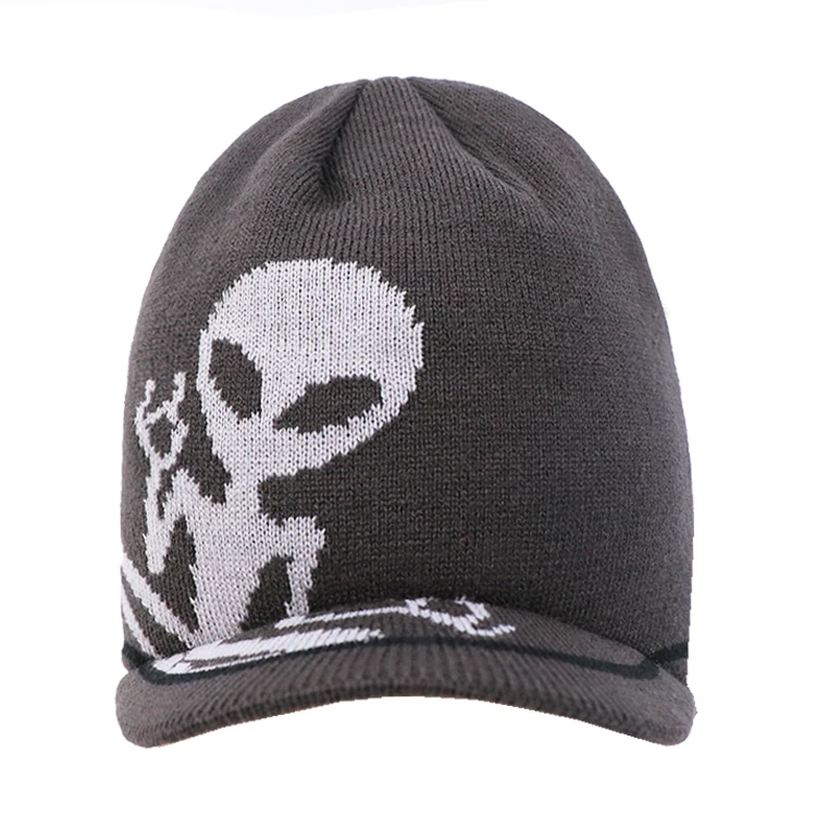 Мужские теплые персонализированные жаккардовые шапки с напуском, серые повседневные свободные мужские шапки с козырьком