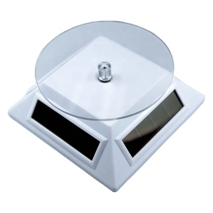 Customized Hot Sale Acrylic Solar Showcase Rotating Turntable Jewelry Watch Phone Product Solar Display Stand