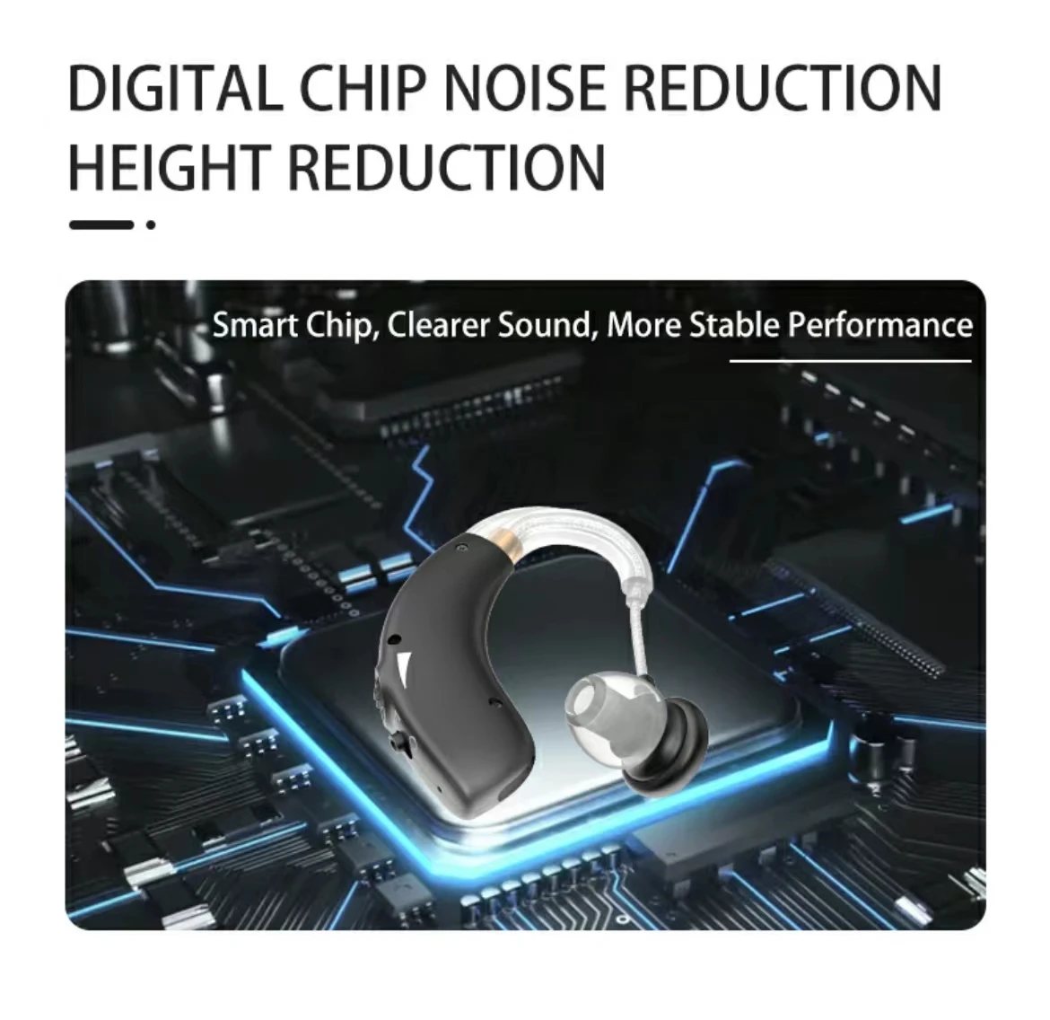 Analog Wireless Ear Deaf Adjustable BTE Medical Rechargeable Hearing Aids For Seniors Hearing Loss