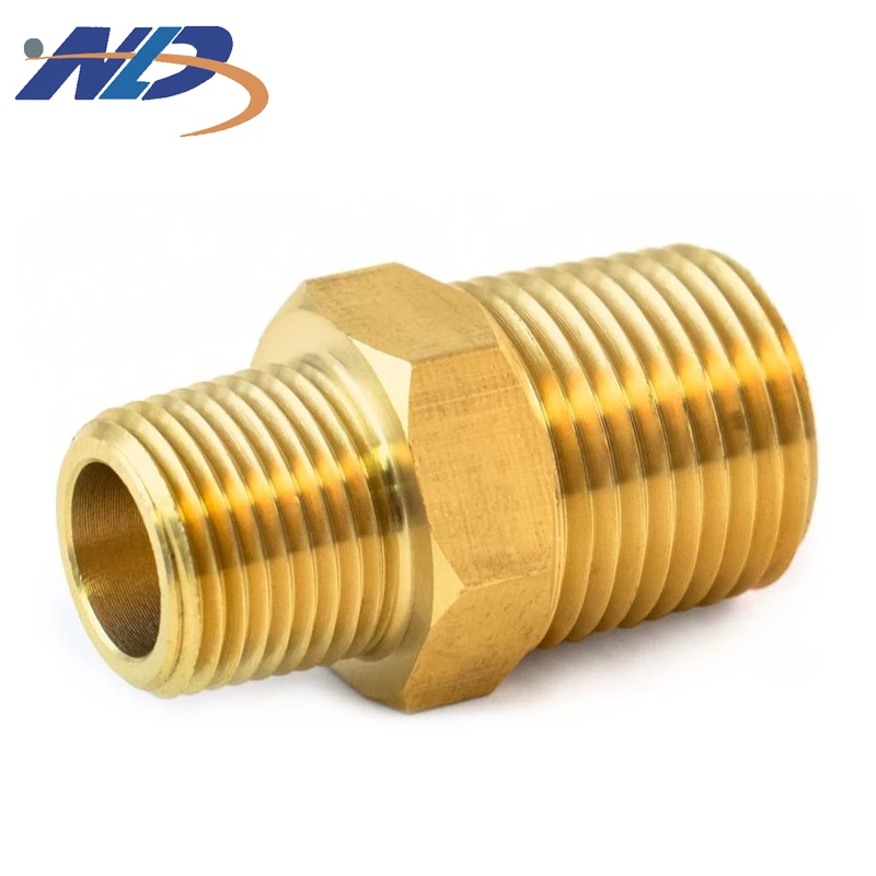 CNC Turning Machined Male To Male Threaded BSPP BTP NPT Connectors Hose Brass Nipple