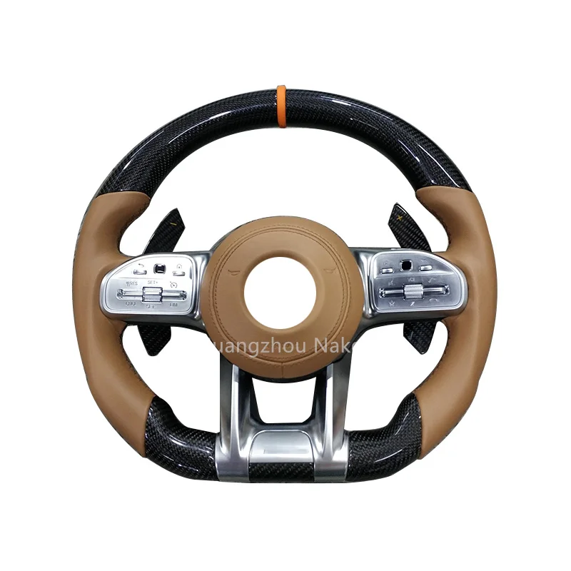 Customized carbon fiber leather LED steering wheel wholesale for Benz W204 W205 W211 W212 W222 AMG GT models