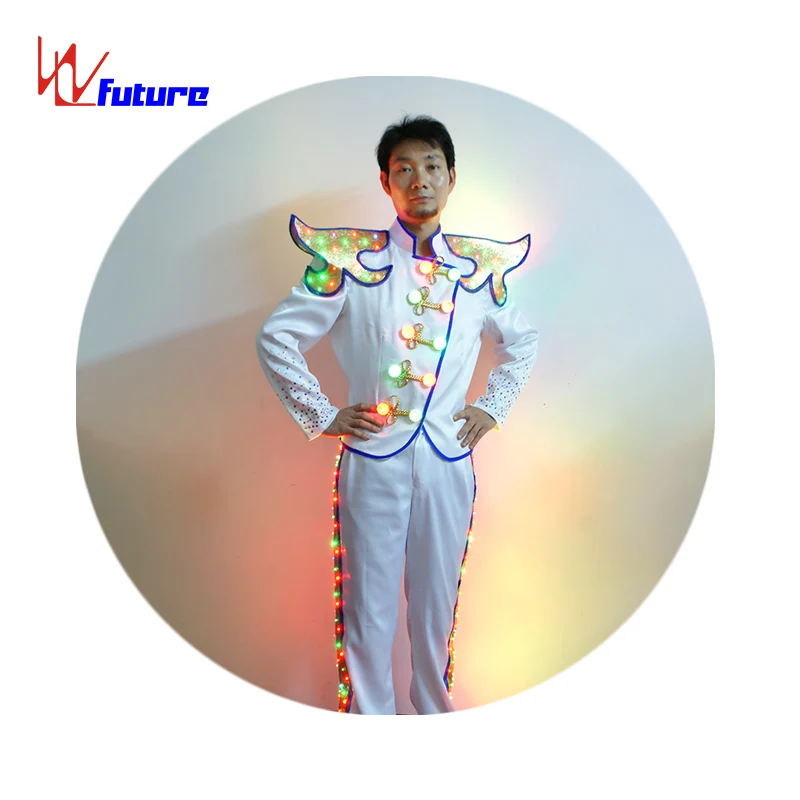 Elegant White Gentleman Lead Costumes Adults Formal Dance Dresses Ballroom Sets Fashion Stage Wear Ballet Performance Girl Style