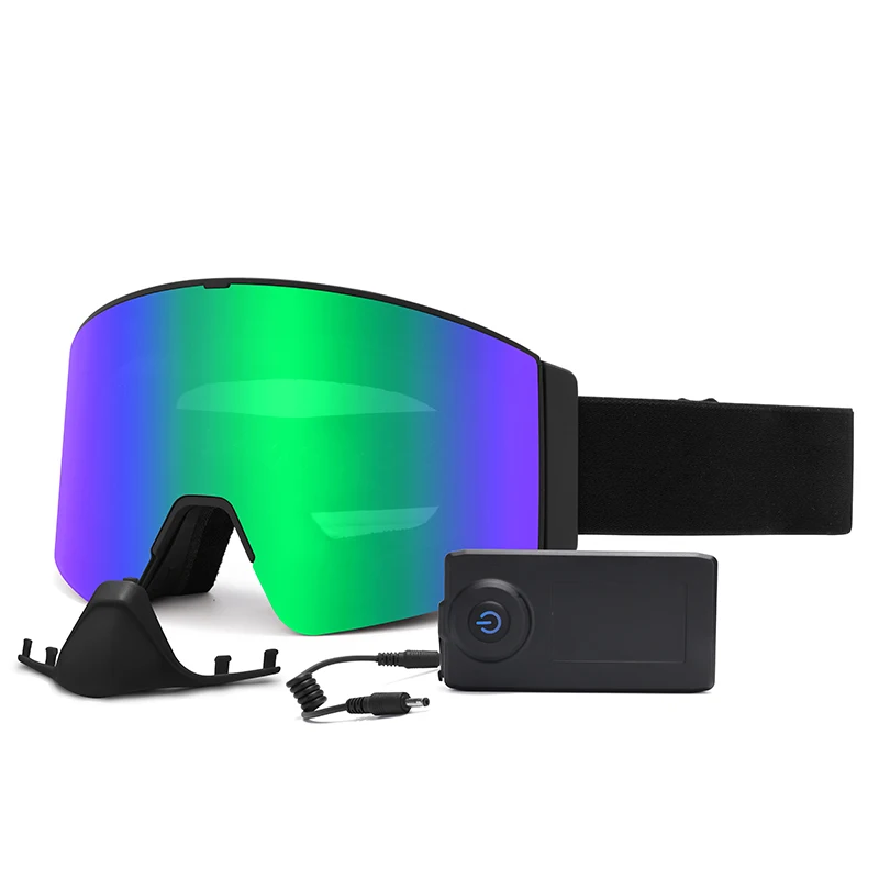 Ski goggles with heated lens magnetic lens spherical shape for snowboard snowshoe winner sports