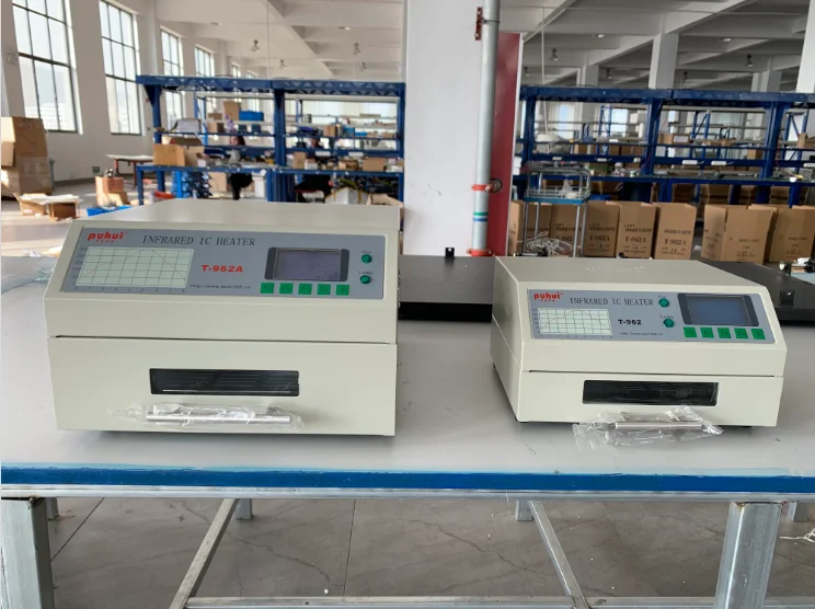 BGA PCB Furnace Puhui T-962A SMT Desktop Infrared Reflow Oven Pick and Place Machine Solder Paste Stencil Printer Suit