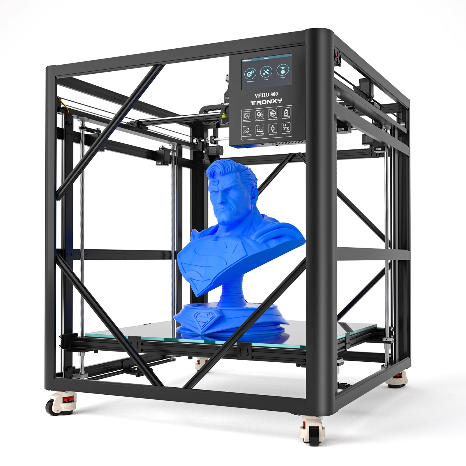 VEHO 800 Top sale auto leveling impresora 3d printing machine Dual extruder metal guide axis for large size 3d printing