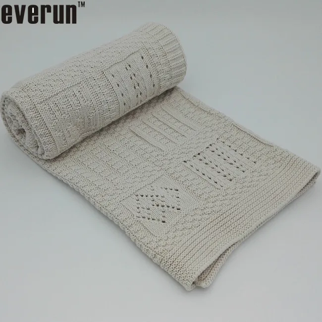 Zero defect 100%Cotton 100%acrylic 100%wool  soft Cable yarn Knit grey baby twin queen throw Blanket baby blankets for newborns