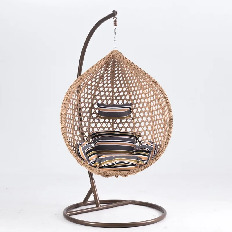 popular modern minimalist European comfortable various styles and designs hanging chairs PE Rattan Patio Swings  Egg Chair