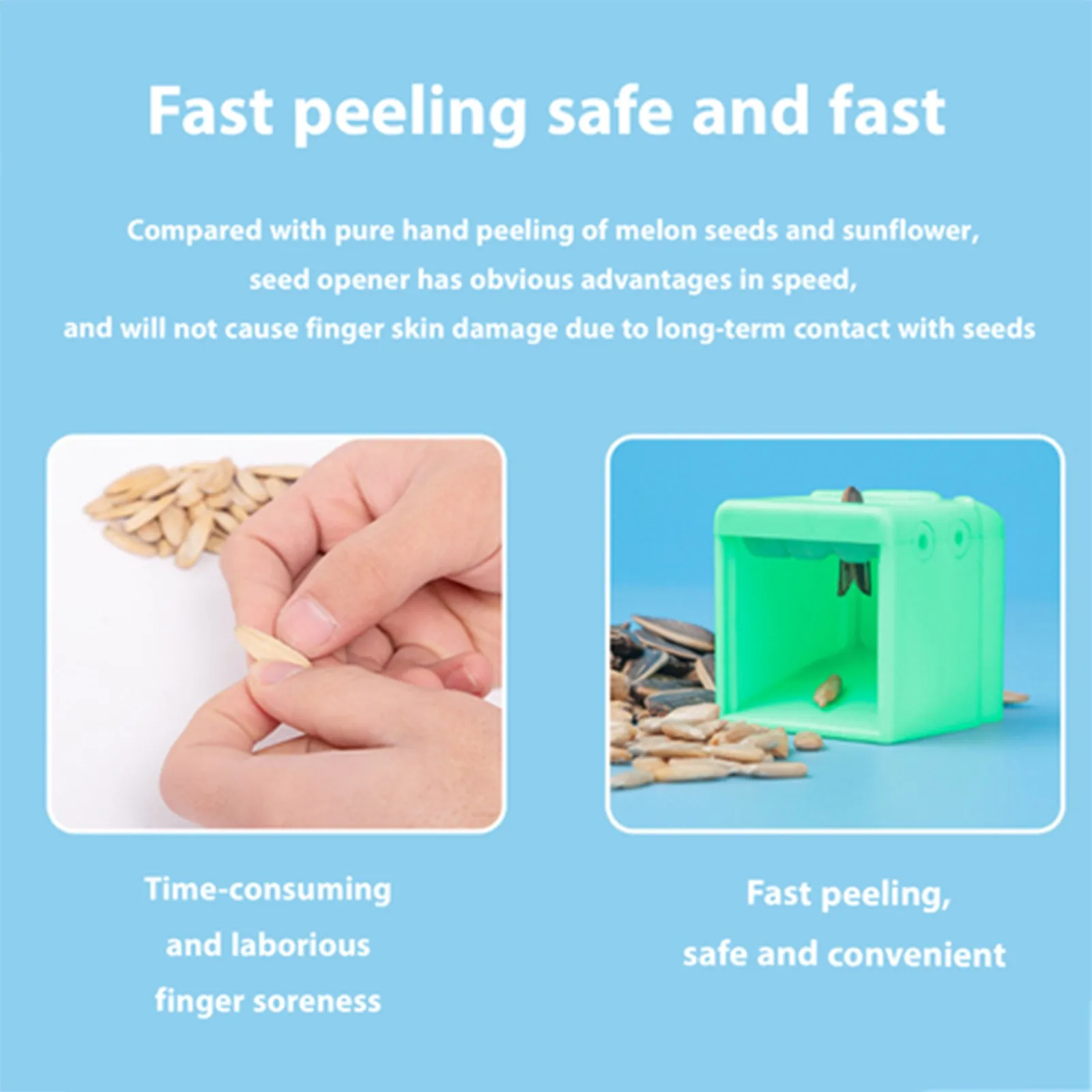 Kitchen Tools, Portable Smart Lazy Melon Seed Opener For Sunflower Seed of Protect Teeth,Shelling Machine