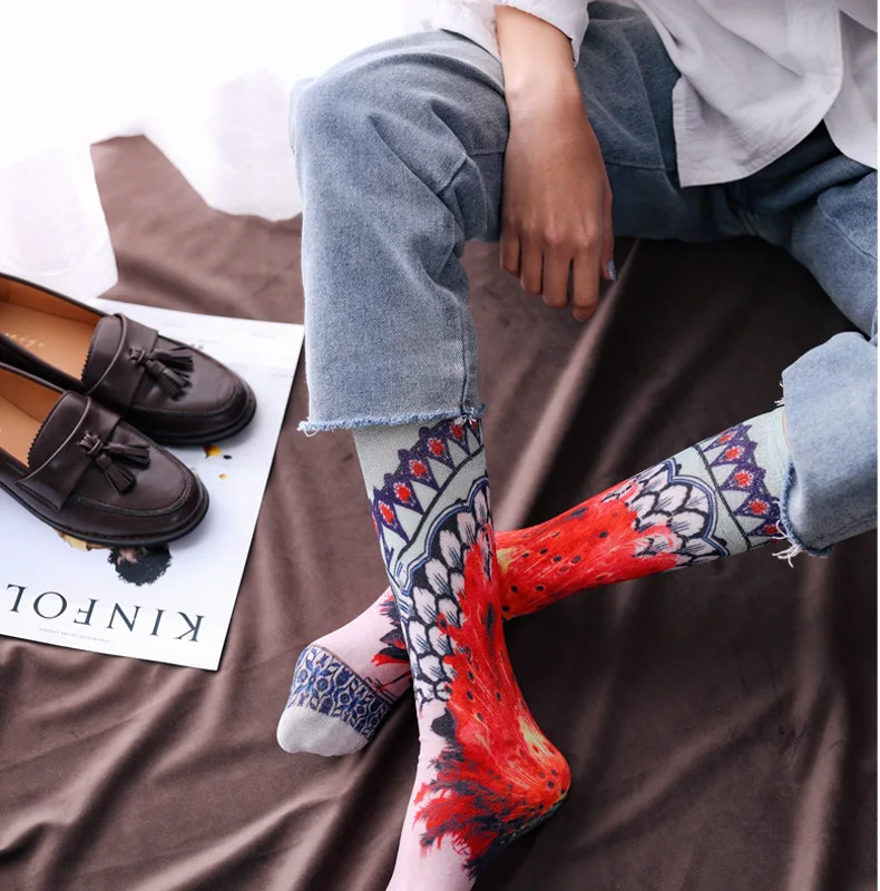 
YY-285 Cheap Custom Made Sublimination Socks No Minimum Order Digital Print Mens 360 Degree Full Printed Socks 