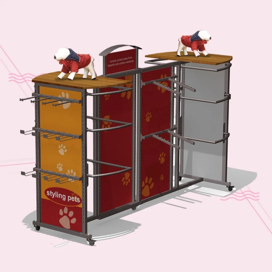 Custom Cat Dog Toys Shelves Retail Supermarket Cat Food Dog Food Floor Standing Pet Shop Display Pet Store   Display Stand