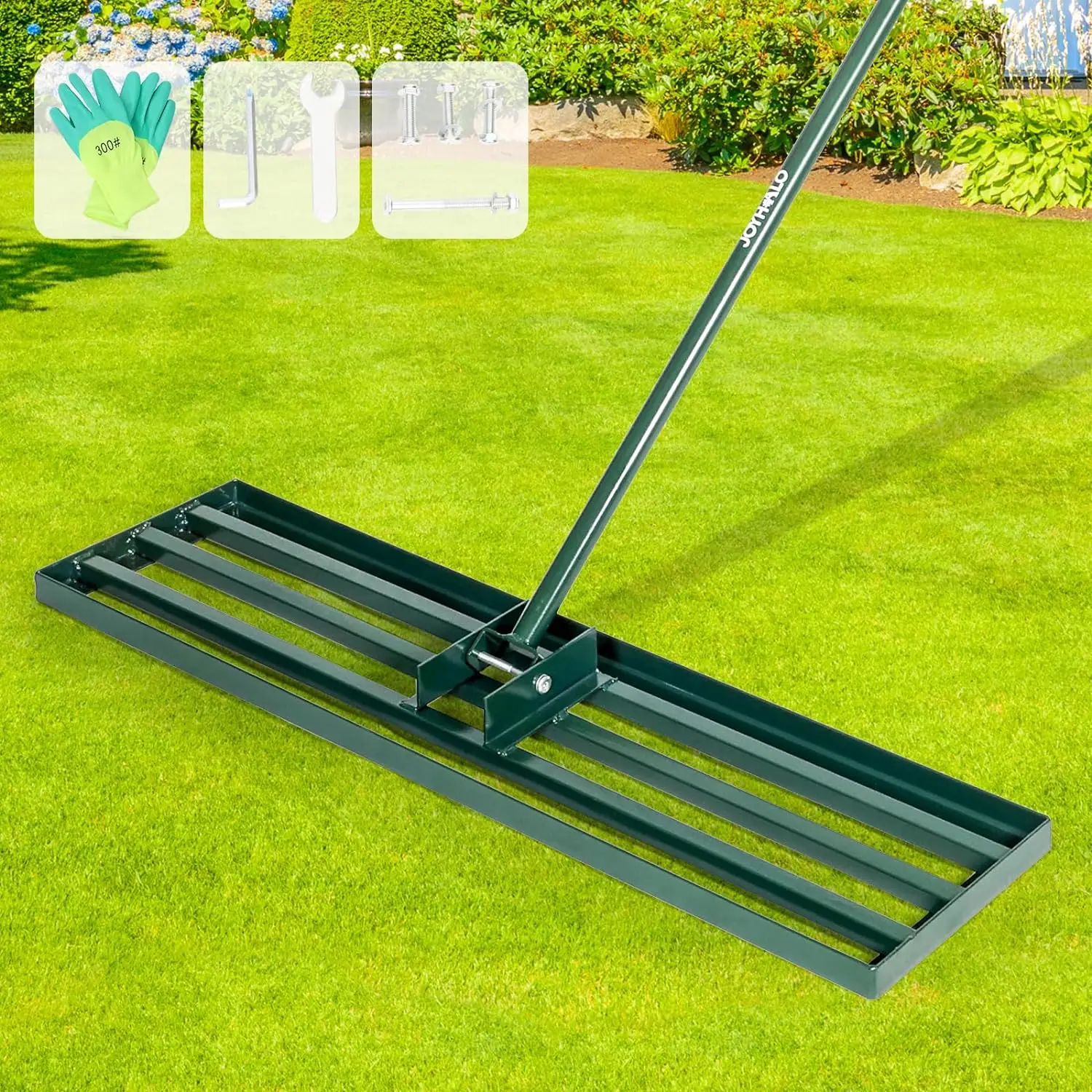 Garden Hand Helder Tool Iron Metal Leaf Lawn Grass Rake Gardening Cleaning Tool Kit Rake With Flexible Long Handle