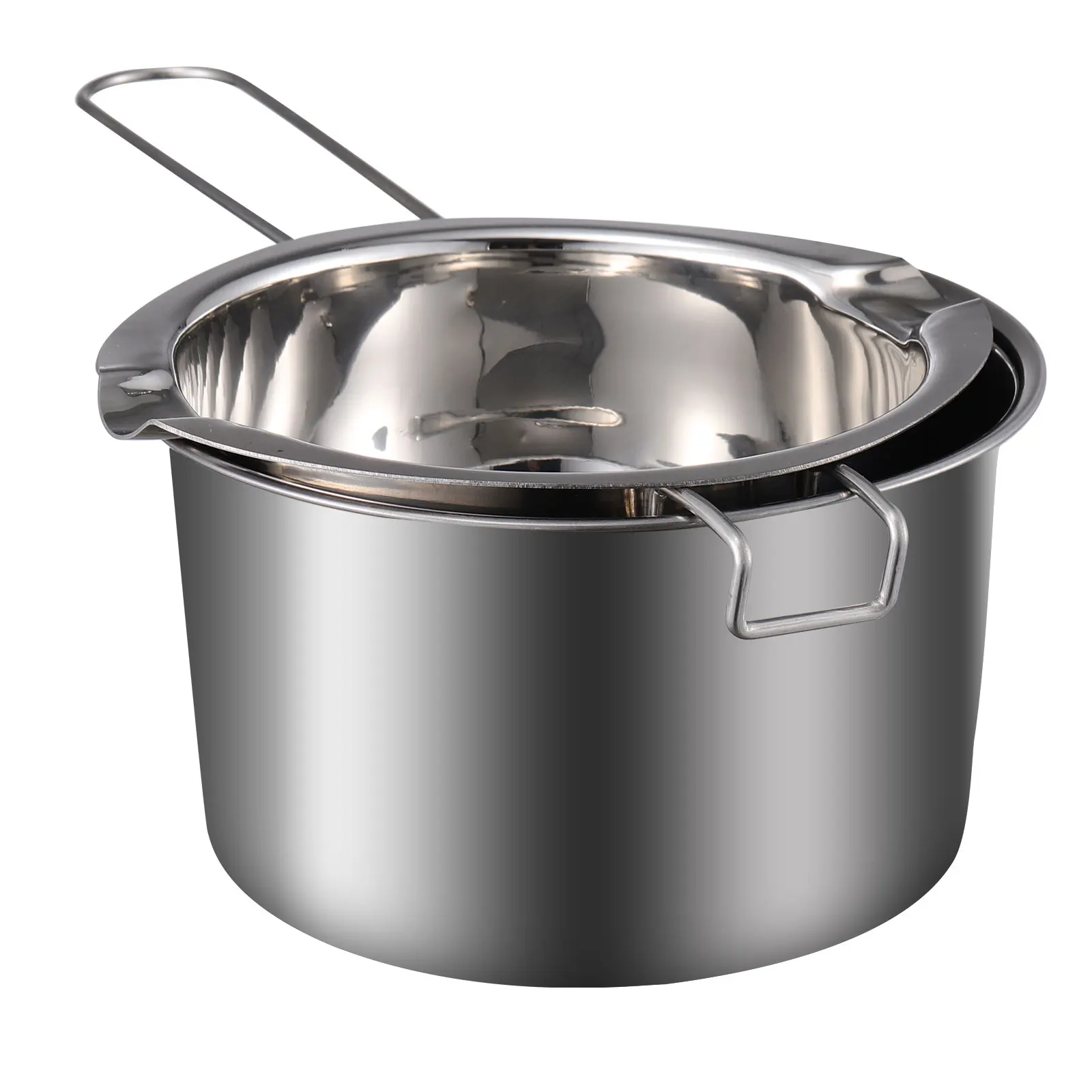 Best Sellers Stainless Steel Double Boiler Pot Long Handle Wax Melting Pot Set For Chocolate Butter