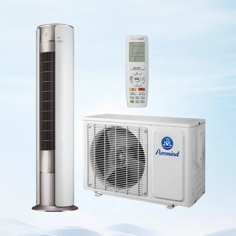 Gree US Wholesale Vertical Floor Standing Air Conditioner Wifi White Cylindrical Aire Acondicionado 24000Btu Cooling Heating