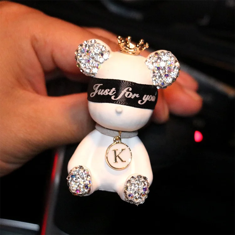 Cute Bear Gypsum Carabiner Design Car Vent Clip Decoration Car Perfume Air Conditioner Air Outlet Diffuser