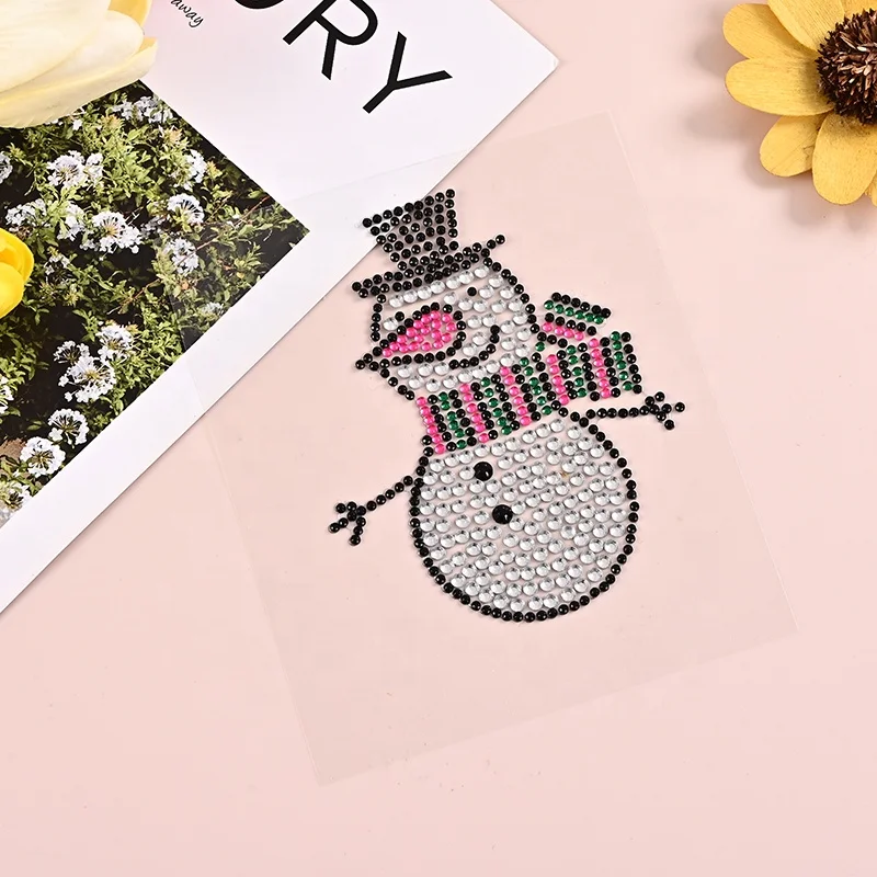 Hot sale high quality snowman diamond sticker custom crystal sticker