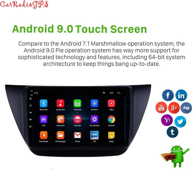 
Android 10 Car Radio stereo GPS Navi Head Unit Player For Mitsubishi lancer ix 2006-2010 Including frame 