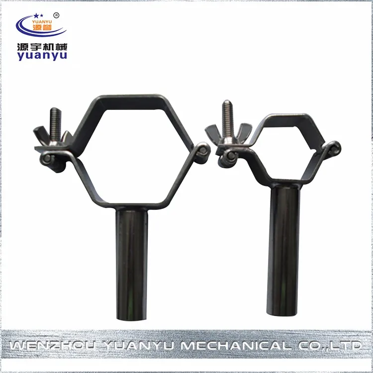 Chinese manufacturer sanitary factory price 304  hexagonal hex  pipe clamp pipe holder pipe support clip