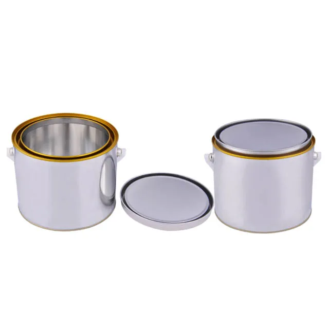 4L Tin Tinplate Paint Buckets With Lid handle Gallon Paint Can