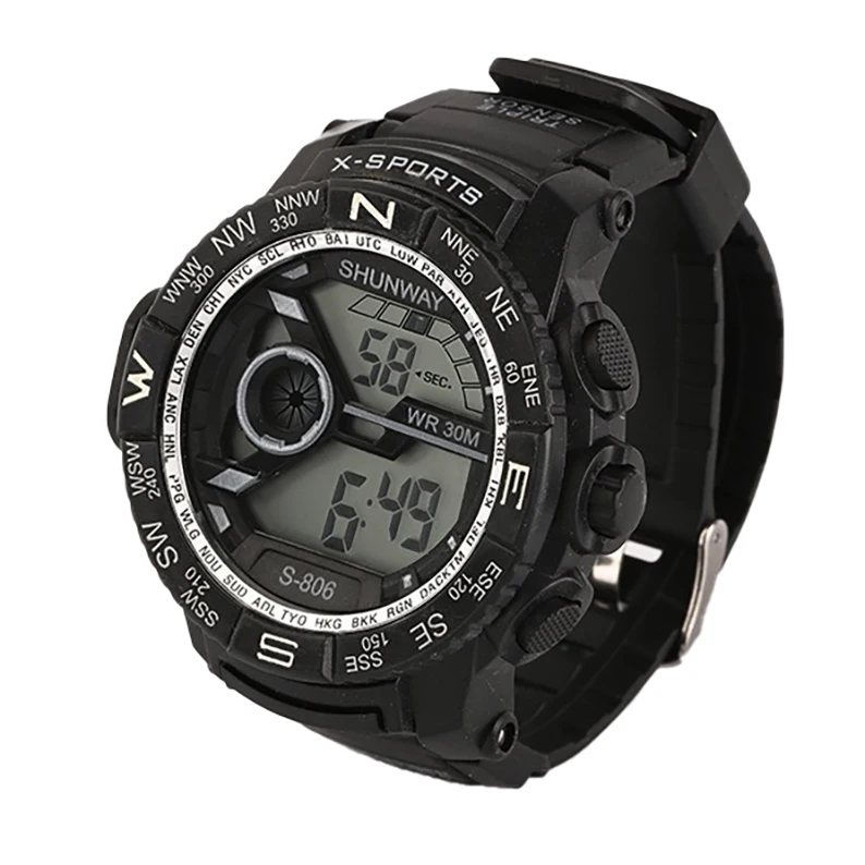 SHUNWAY S806 Innovation design fashion sports digital wrist watches for men luxury digital watches