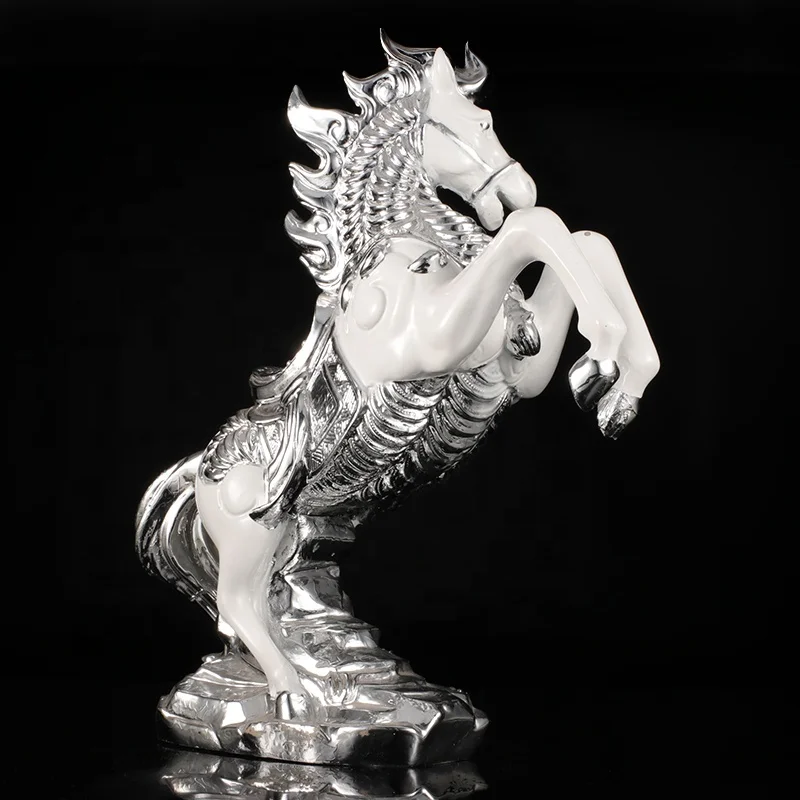 Custom Resin Home Decor Horse Figurines Gloss Gold Animal Horse Statue For Sale