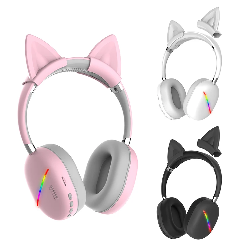 New Wireless SMS-CJ17 gaming in ear fones de ouvido cute headphone BT5.0 Waterproof Foldable Headset P47 P47m Cat ear earphones
