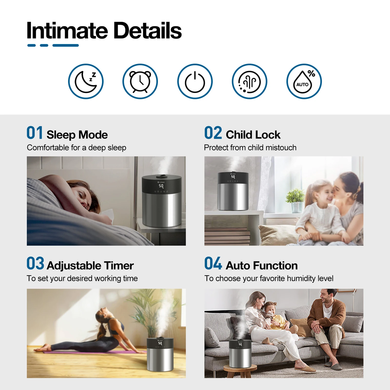 Ultrasonic Cool Mist Humidifiers for Bedroom Large Room