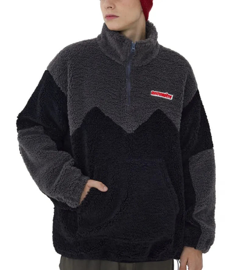 Outdoor Custom Embroidery Lambswool Coats Chenille Sherpa Fleece Winter Jacket Men With Pocket For Men