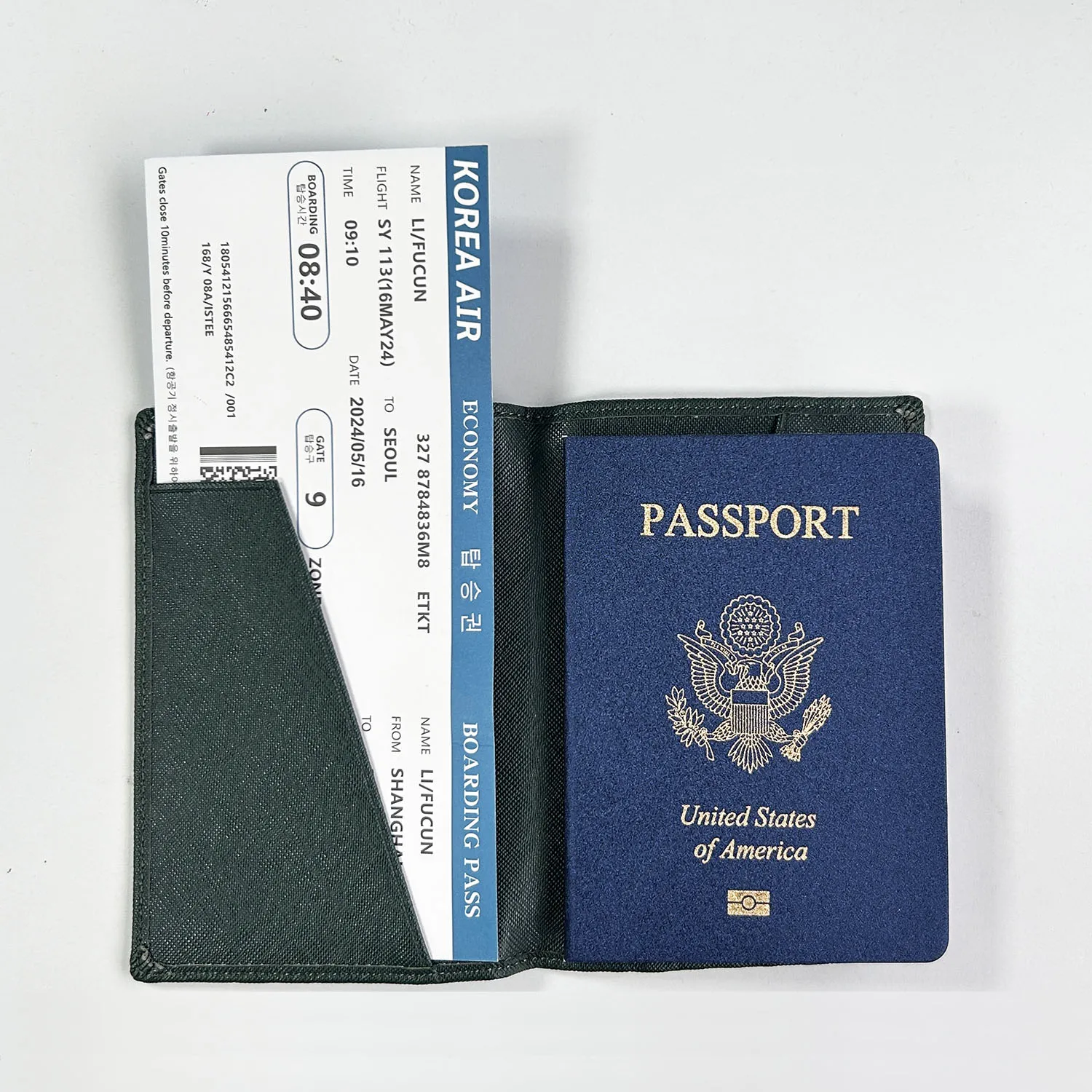 Travel Wallet Pu Saffiano Leather Business Card Holder Cover Passport Bag And Luggage Tag Set Passport Holder With Gift Box