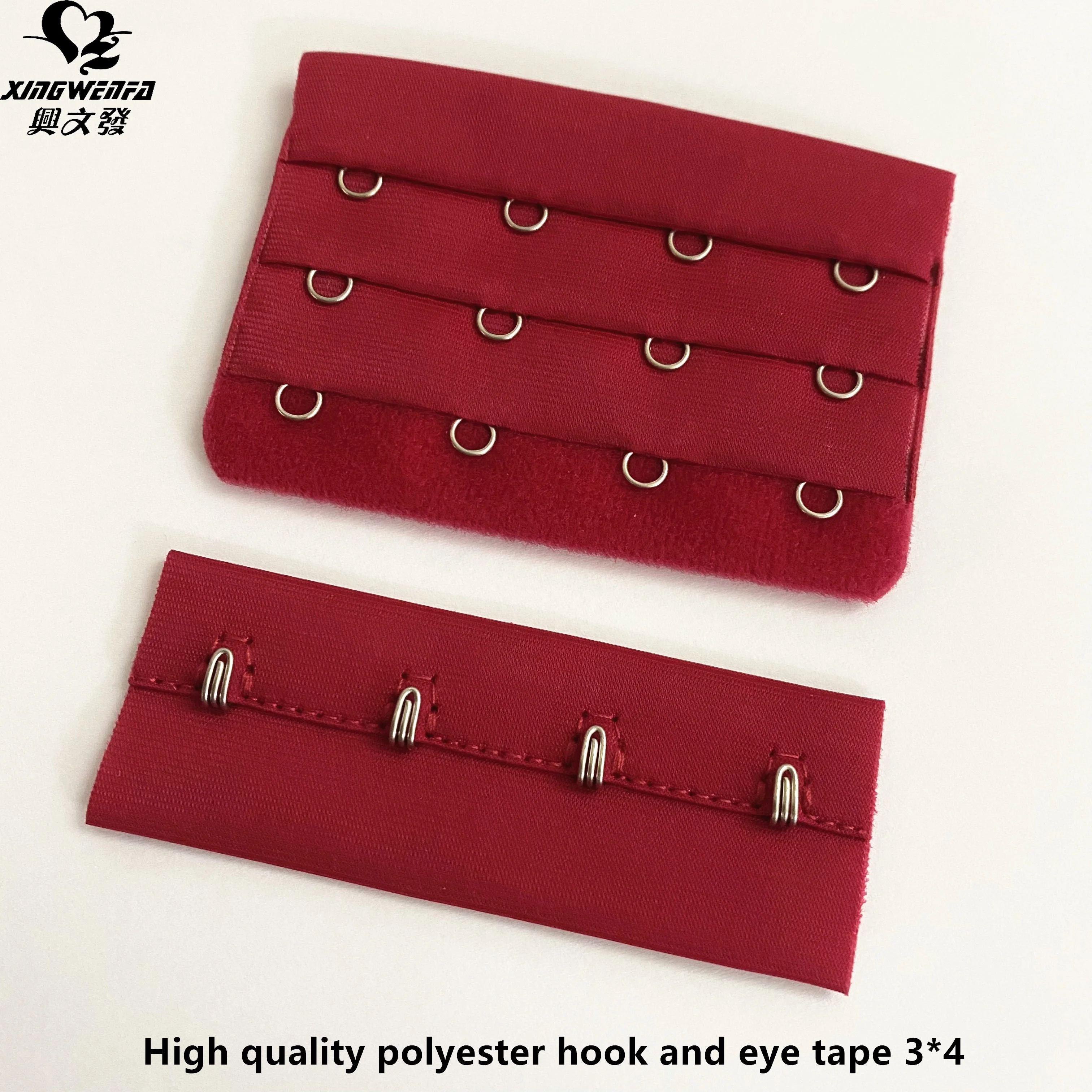 75 мм, 3*4, аксессуары для нижнего белья, высококачественный полиэстеровый бюстгальтер красного цвета с крючком и лентой для глаз