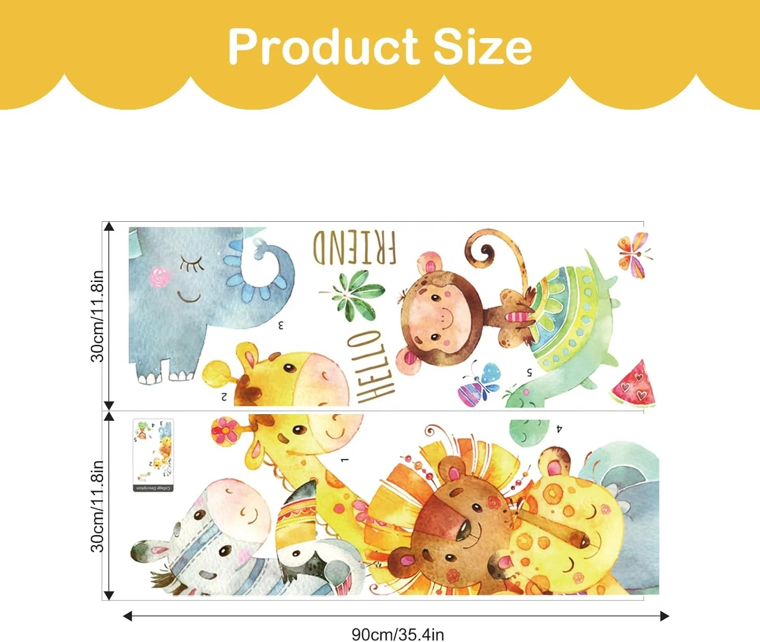 Paper Wall Sticker Movable Tape DIY Customized Design Logo Printed Sticker For Child Bedroom