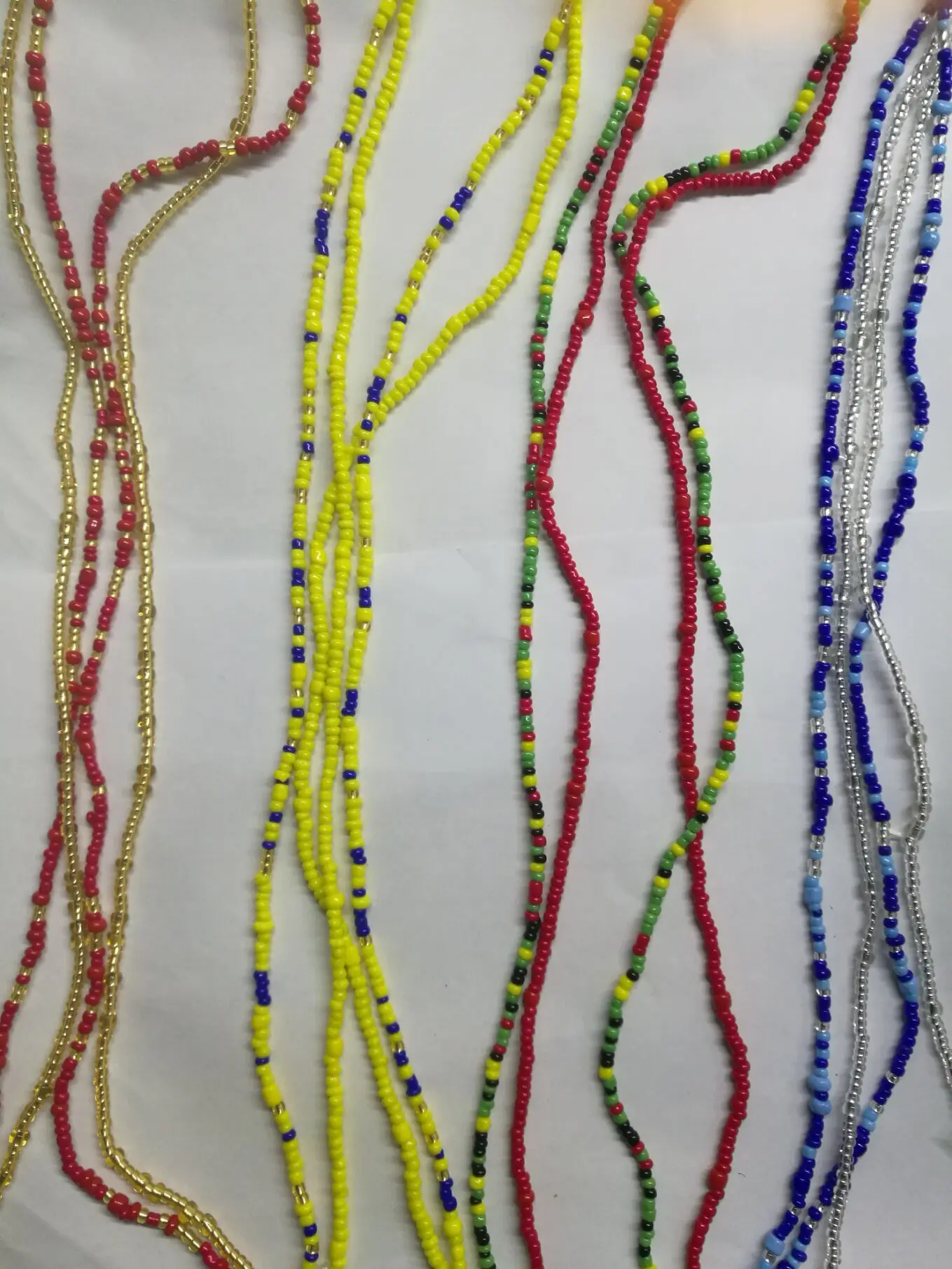 
2 PCS /Set simple beach rice beaded waist chain bikini chain belly manual rice bead elastic rope waist chain women bracelet 