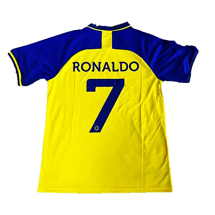 The New Listing Blue Sublimation Soccer Jersey Blue Yellow None Wholesale High Quality Team Club Soccer Jersey And Customized Fo