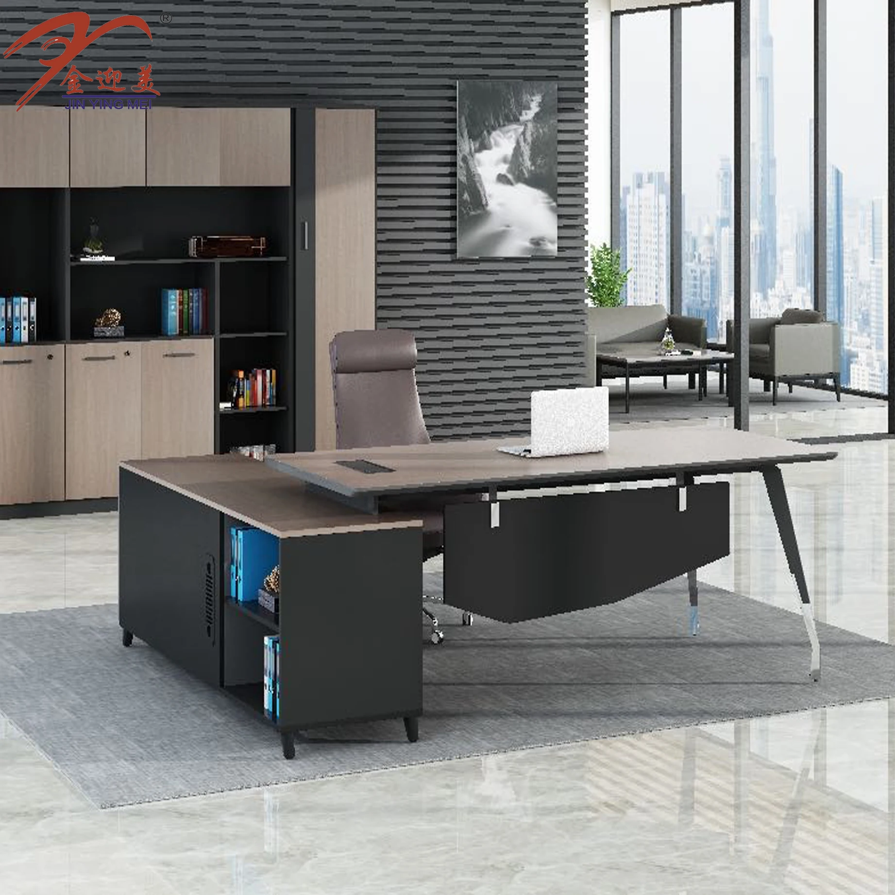 Modern Office Furniture Desk Chair Executive Desks Ergonomic Chairs Boss I Shaped CEO Office Furniture Desk Set