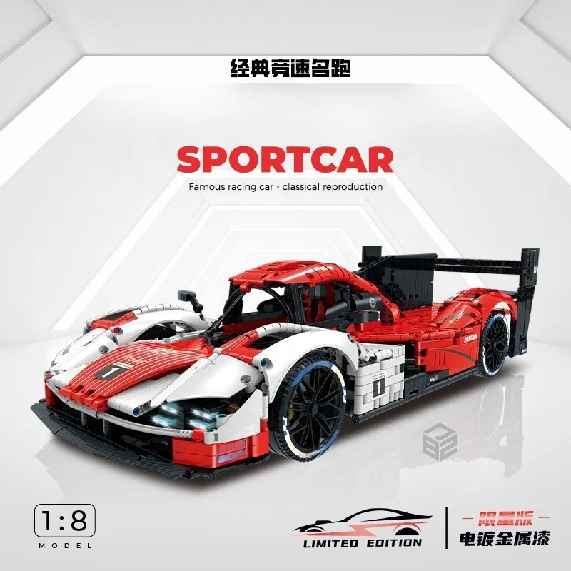 Guly 10615  Sportcar Technical Car Set Vehicle Fit MOC-152808 963 Hypercar 499P Supercar Model Assembly Block Toy Gift