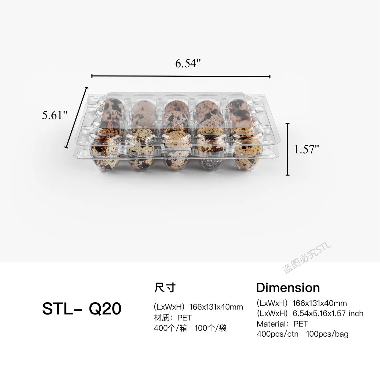 20 24 30 Holes Clear Disposable Clamshell Plastic Packaging Quail Egg Trays
