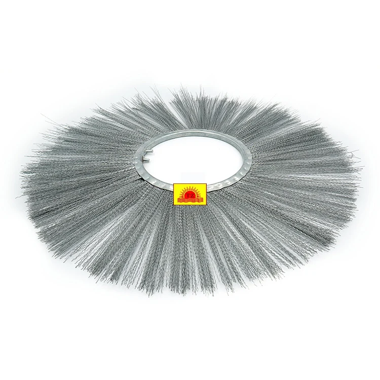 Steel Wire  Material Bobcat Sweeper Wafer Brush For Snow Removal