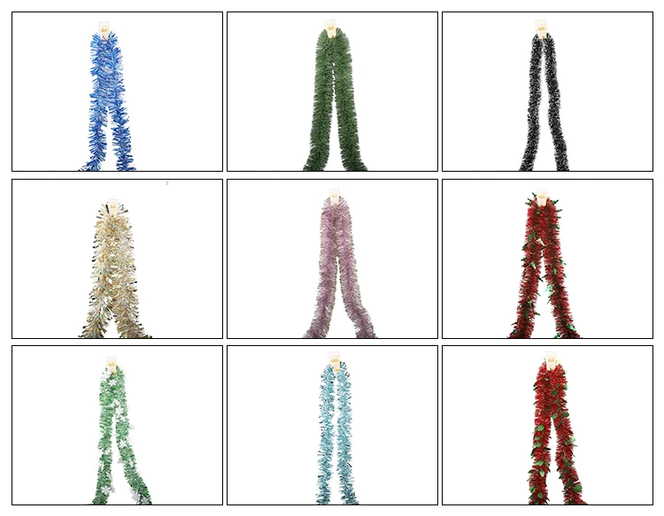 Factory direct sales custom color christmas tree  tinsel garland for europe