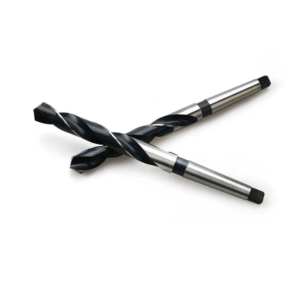 Naipu DIN345 HSS 10Pcs 14.5-23mm Black&Bright Morse Taper Shank Twist Drill Bit Set with Blue Metal Box for Metal Drilling