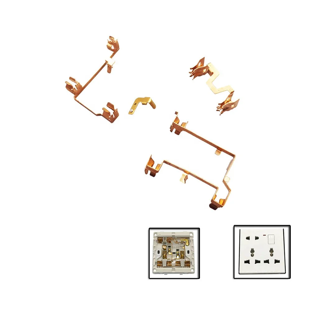 Vietnam and Asia Customized electric extension raw materials socket switch copper stamping components power strip brass part