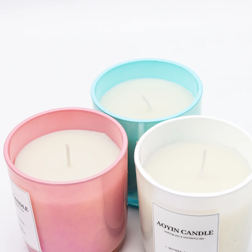 High Level colorful Jar Essential Oil smokeless Aromatherapy Candles Handmade Luxury Private Label Scented Candles Gifts set