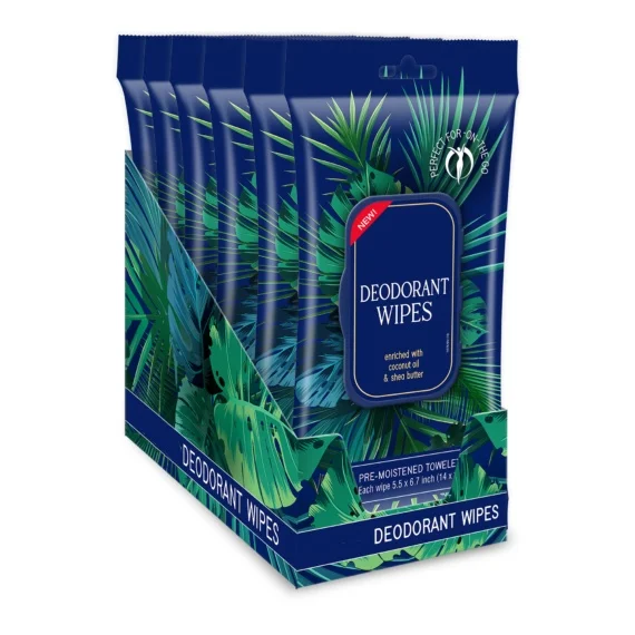 OEM Free Sample 30PCS Remove Perspiration and Odor Deodorant Wipes for Men And Women